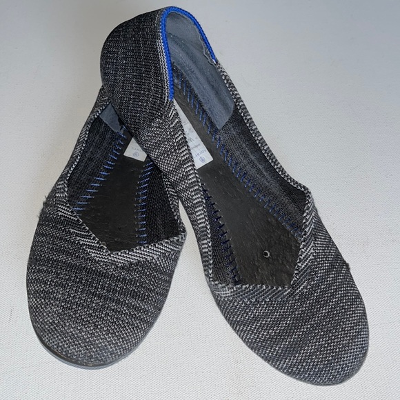 Rothy’s Birdseye Round Toe Flat Marled Black / Grey